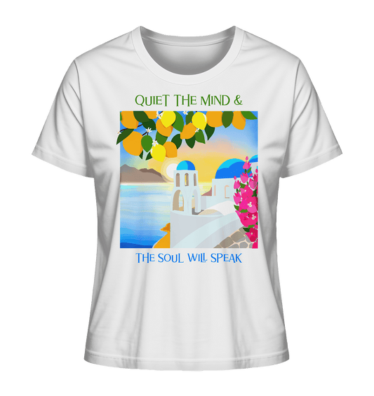 Sommer-Damen-Shirt-kunstvolle-print-Santorini-Zitrone-Amalfi-Mediterranean-Tees-Shirt-in-weiss